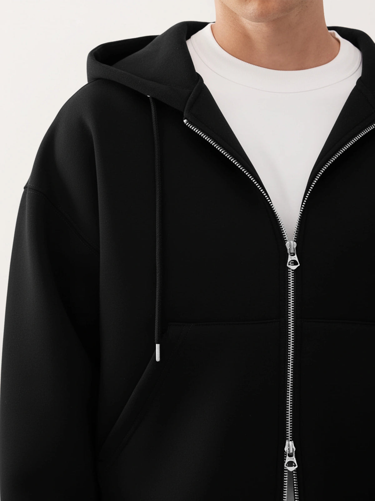 Dual Zip Black Sweatshirt - Image 2