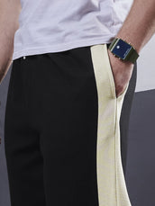 Black cordpanel track pants for men - view 2