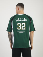 Bottle Green, White Dallas Half Sleeve T-Shirt