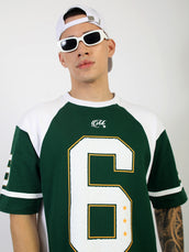 Colorblock Bottle Green Half Sleeve T-Shirt