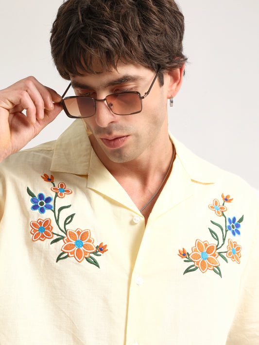 Embroidery Yellow Shirt
