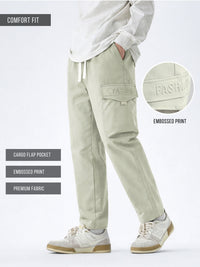 Embossed Flap Pocket Grey Cargo