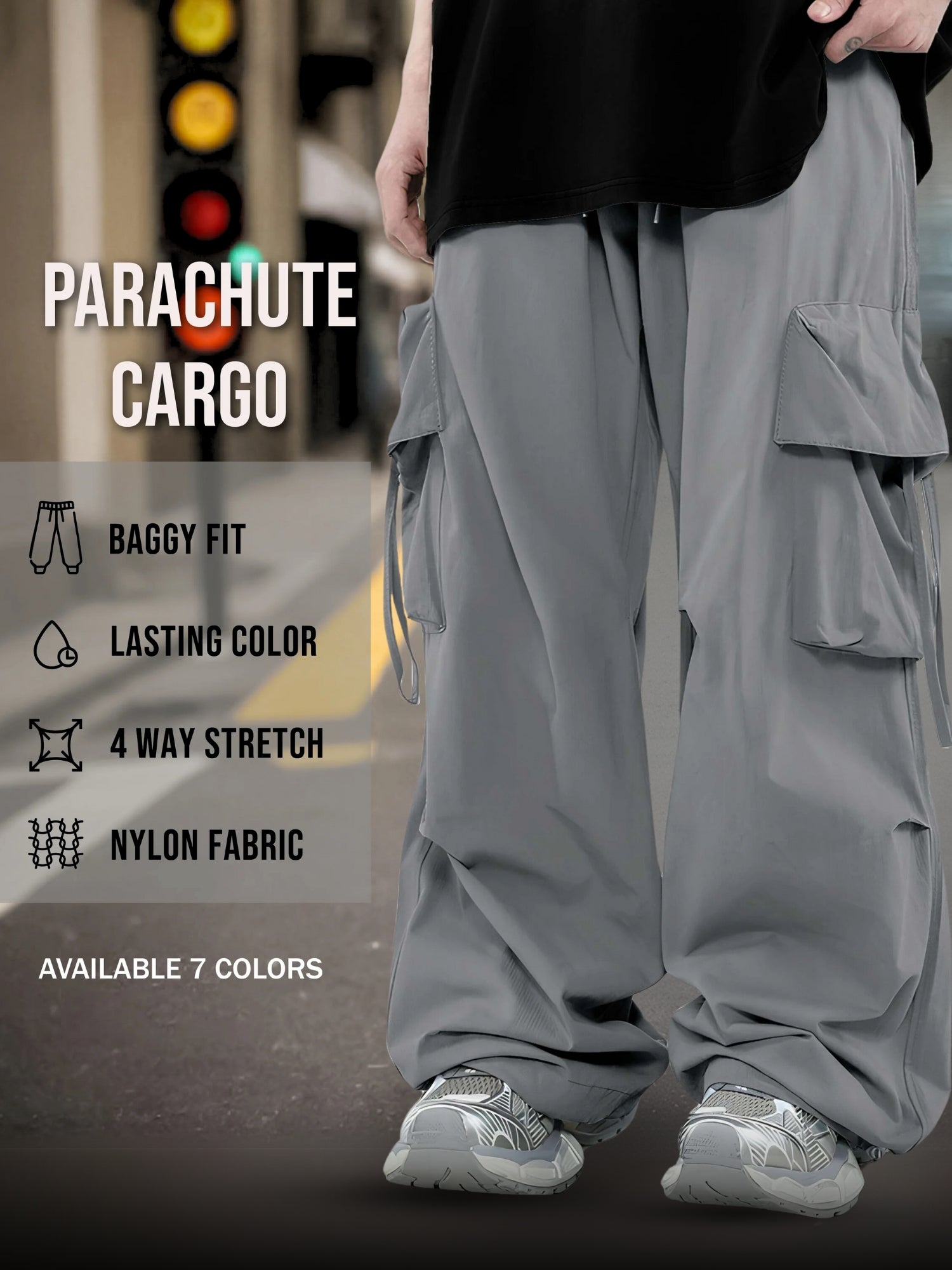 Parachute Umbrella Pocket Cement Grey Cargo