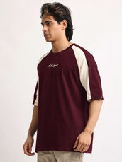 Bound Burgundy Half Sleeve T-Shirt