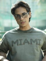Miami Washed Grey Half Sleeve T-Shirt