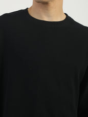Black Raw Edges Full Sleeve T-Shirt
