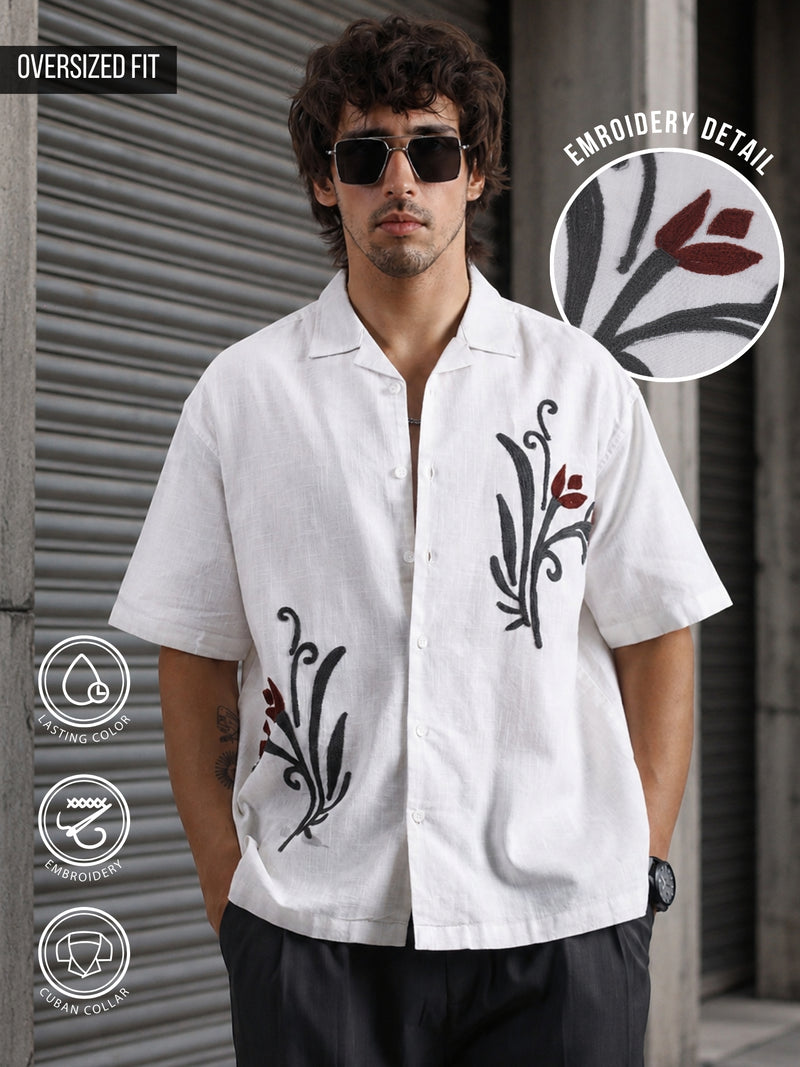 Burnt Botanica White Shirt