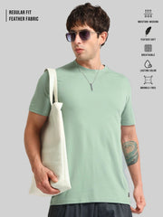 Basic Solid Light Green Half Sleeve T-Shirt