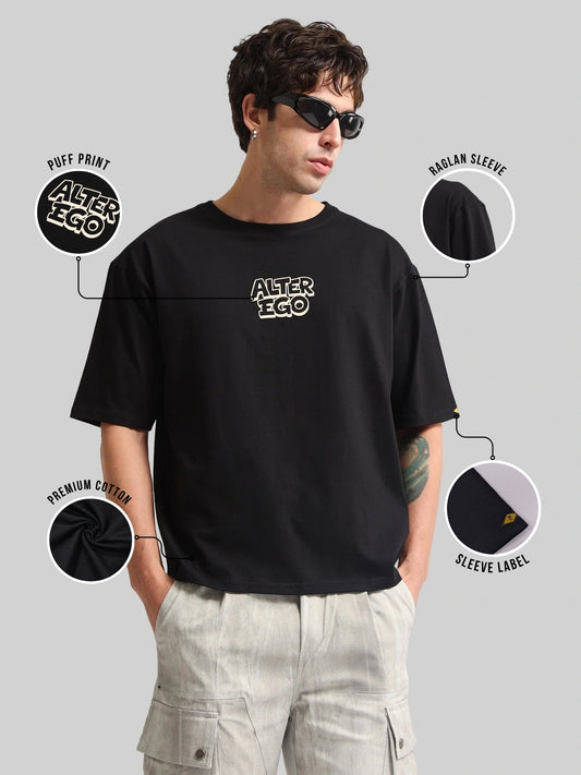 Alter Ego Black, Biscuit Half Sleeve T-Shirt