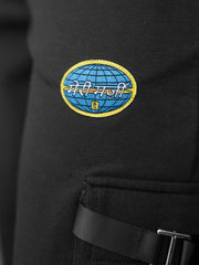 Black Buckle Up Baggy fit Cargo Pant