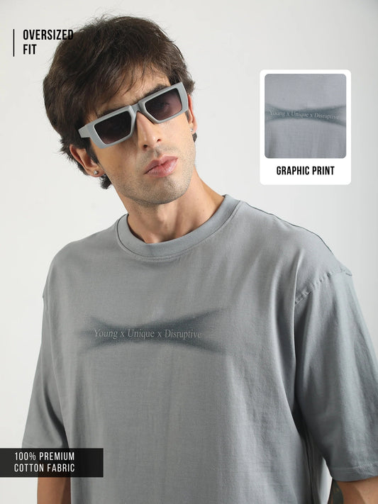 Young Uniquex Grey Half Sleeve T-Shirt