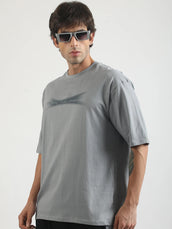 Young Uniquex Grey Half Sleeve T-Shirt