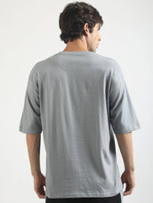 Young Uniquex Grey Half Sleeve T-Shirt