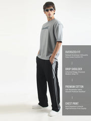 Young Uniquex Grey Half Sleeve T-Shirt