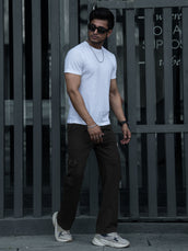 Black Buckle Up Baggy Fit Cargo Pant