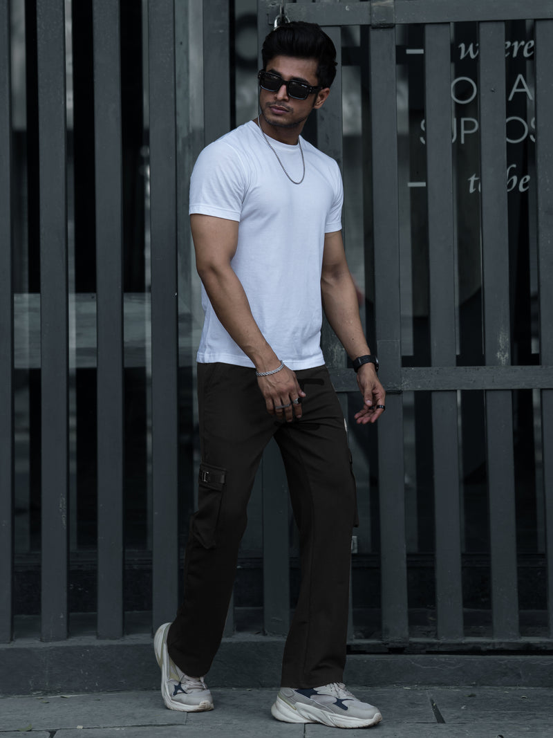 Black Buckle Up Baggy fit Cargo Pant