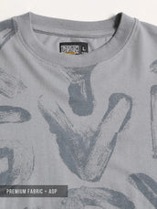 Alphabet Light Grey Half Sleeve T-Shirt