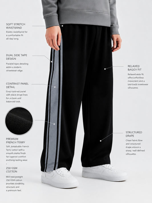 Runner Black Baggy Trackpant