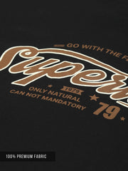 Superior Black, Brown Half Sleeve T-Shirt