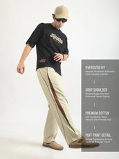 Superior Black, Brown Half Sleeve T-Shirt