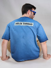 AcidWash Helix Denim Blue Half Sleeve T-Shirt