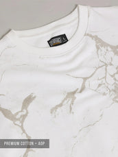 Strom Spray Print White, Grey Half Sleeve T-Shirt