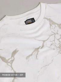 Strom Spray Print White, Grey Half Sleeve T-Shirt