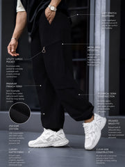 Utility Zipper Black Trackpant