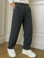 Korean Dark Grey Elastic Trouser