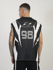 Neon Club Mesh Black Sleeveless T-Shirt