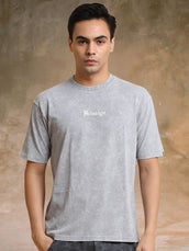 Brooklyn Acid Wash Light Grey Half Sleeve T-Shirt