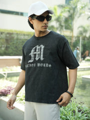 Action Words Black Half Sleeve T-Shirt