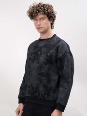 Spray Printed Black Sweatshirt