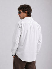 Mystic Bloom White Embroidery Full Sleeve Shacket