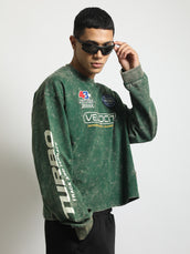 Velocity Bottle Green Full Sleeve Boxy T-Shirt