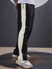 Black cordpanel track pants for men - view 4