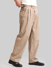 Classic Camel Double-Button Gurkha Trousers