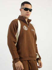 Never Mind Brown Full Seeve Sweatshirt