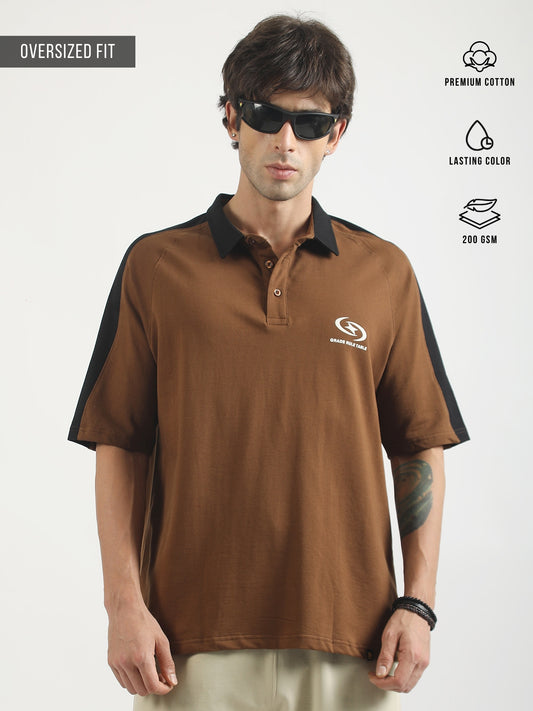 Graderule Brown Half Sleeve Polo T-Shirt