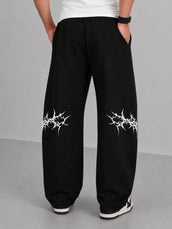 Gothic Punk Black Barrel Fit Pant