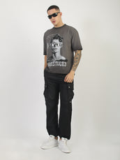 AcidWash Dark Grey Half Sleeve T-Shirt