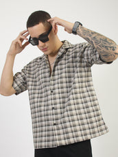 Plaid Checks Beige Shirt