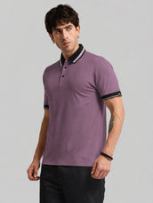 Dark Onion Contrast Half Sleeve Polo T-Shirt