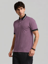 Dark Onion Contrast Half Sleeve Polo T-Shirt