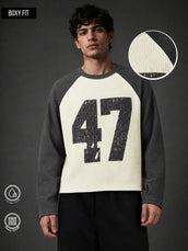 Waffle 47 Cream Full Sleeve T-Shirt