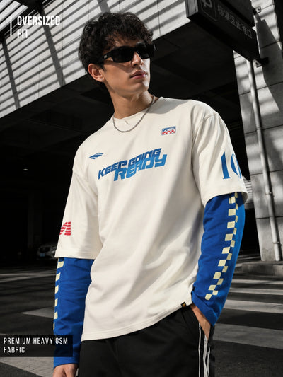 Doctor Sleeve Race Cream, Royal Blue Full Sleeve T-Shirt