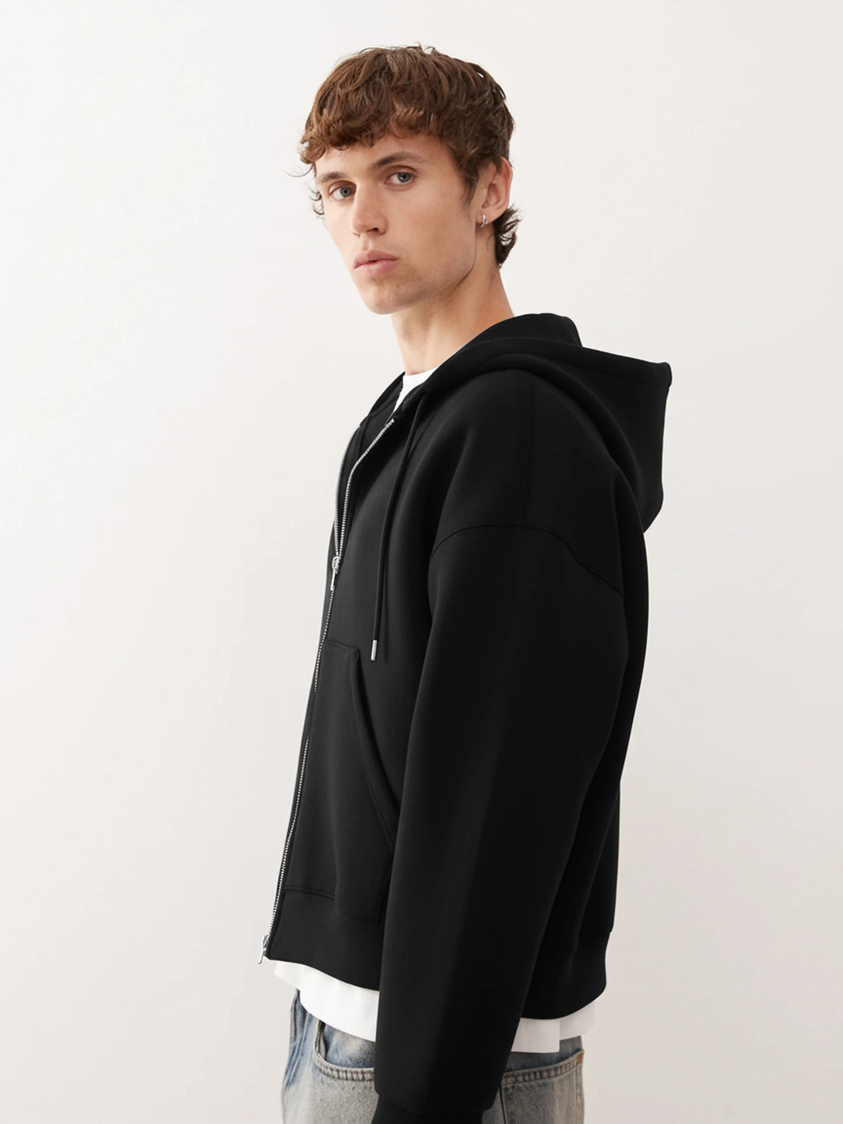 Dual Zip Black Sweatshirt - Image 3