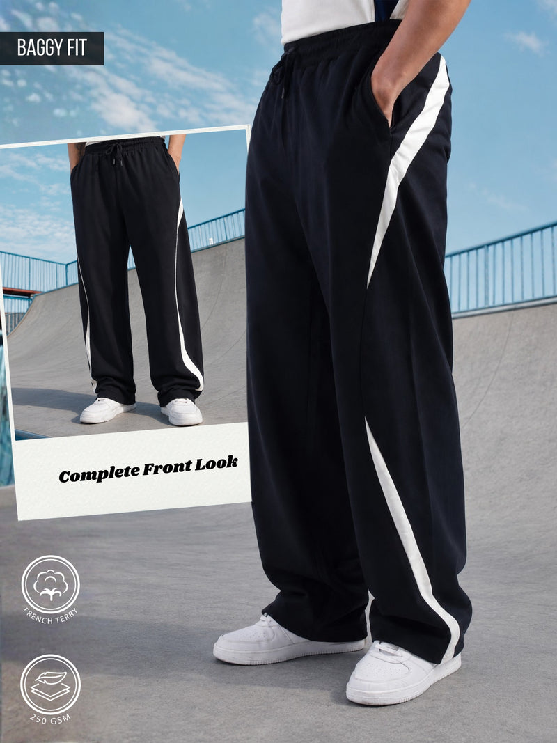 Madrid Curve Black Baggy Fit Trackpant