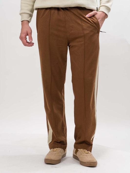 Pleat Dualtape Brown Trackpant