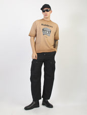 AcidWash Raider Mustard Half Sleeve T-Shirt